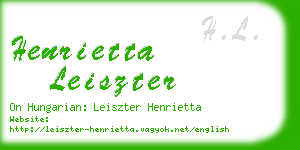 henrietta leiszter business card